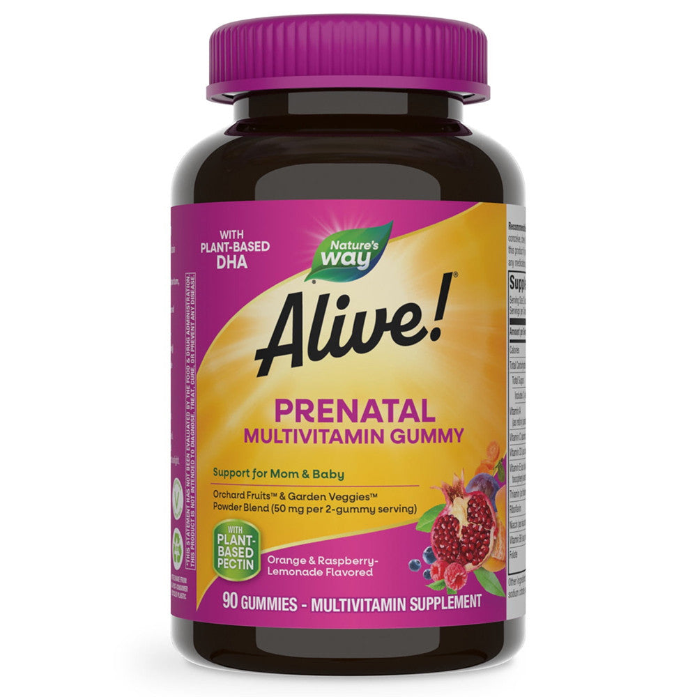 Nature's Way Alive Prenatal Multivitamin Plus Plant DHA Gummies, 90 Ea